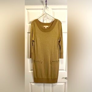 NWOT Michael Kors Gold Sweater Dress M